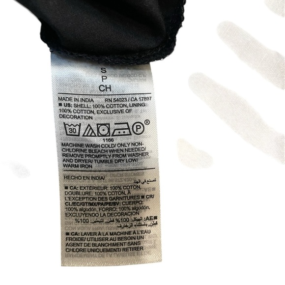 Old Navy Embroidered Mini Swing Dress Black Small Boho Peasant - Picture 10 of 11